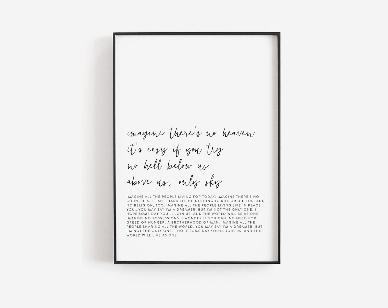 Song lyrics print Song lyrics wall art Editable print Song Etsy