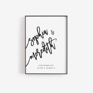 Wedding gift for couple, Couples name print template, Personalized print, Couples names, Personalised print, Couples print, Engagement print