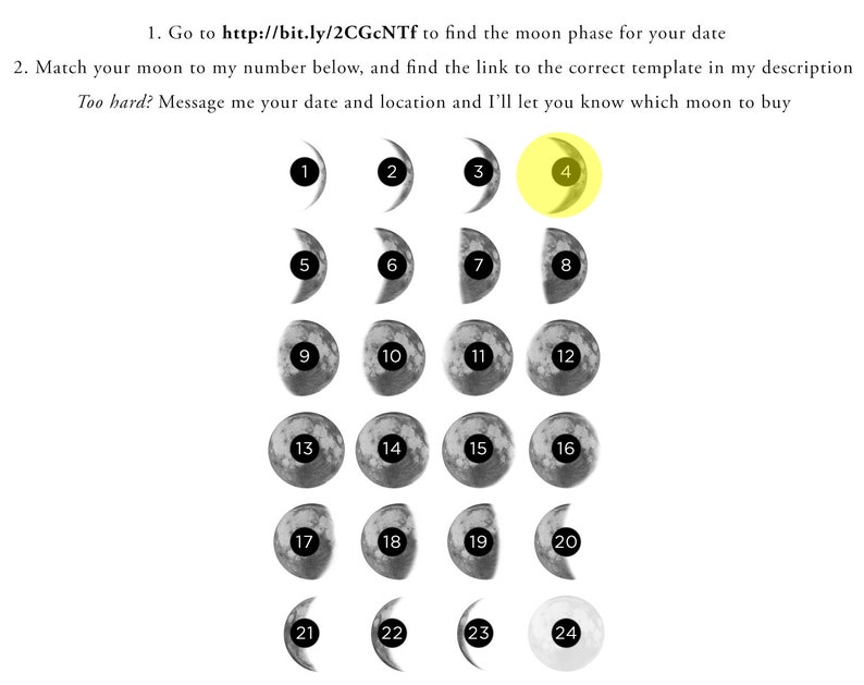 Moon and Coordinates, Location Coordinates Printable, Crescent Moon ...