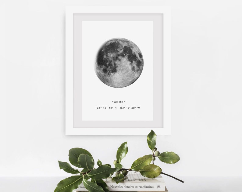 A4 BUNDLE Moon Phase Printable Baby Birth Print Birthday | Etsy