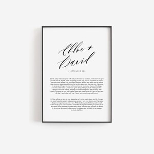 Art mural de voeux de mariage, voeux de mariage imprimables, impression de voeux de mariage, cadeau d'anniversaire, art de voeux minimaliste, voeux imprimables, cadeau de mariage
