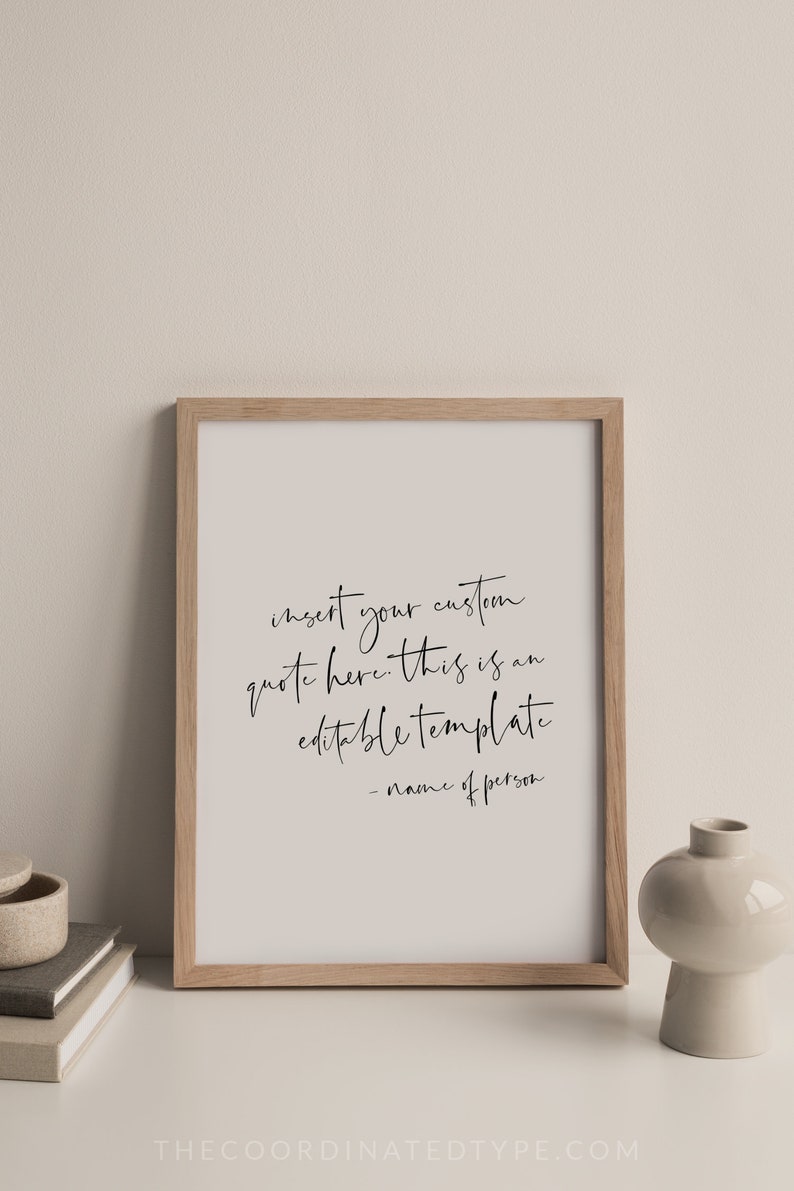 Custom Quote Printable, Quote Template, Edit Yourself Quote Print ...