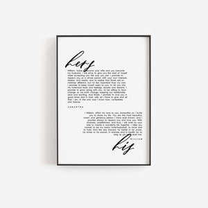 Impression de vœux, modèle de vœux, cadeau de vœux, calligraphie de vœux, art mural de vœux de mariage, vœux de mariage imprimables, impression de vœux de mariage, cadeau d'anniversaire