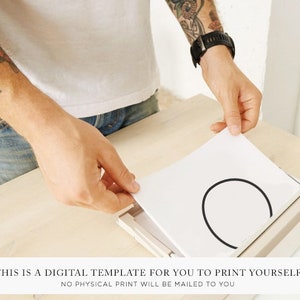 May include: A digital template for printing a circle design. The text "THIS IS A DIGITAL TEMPLATE FOR YOU TO PRINT YOURSELF NO PHYSICAL PRINT WILL BE MAILED TO YOU" is at the bottom of the image.