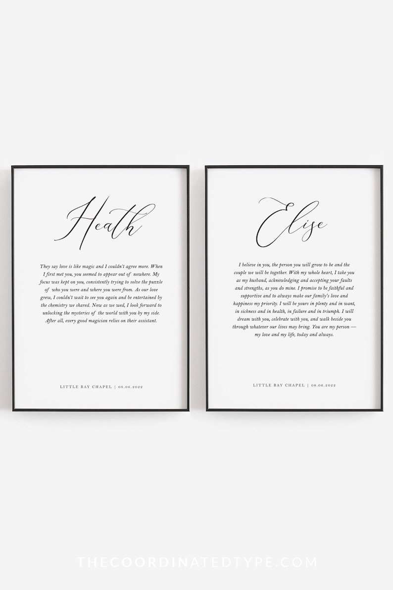 Wedding Vows Wall Art Wedding Vows Print Wedding Vows Gift Etsy Australia