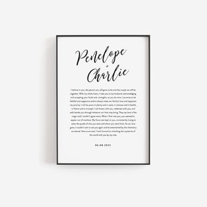 Art mural de voeux de mariage, voeux de mariage imprimables, impression de voeux de mariage, cadeau du 1er anniversaire, art de voeux minimaliste, voeux imprimables, cadeau de mariage