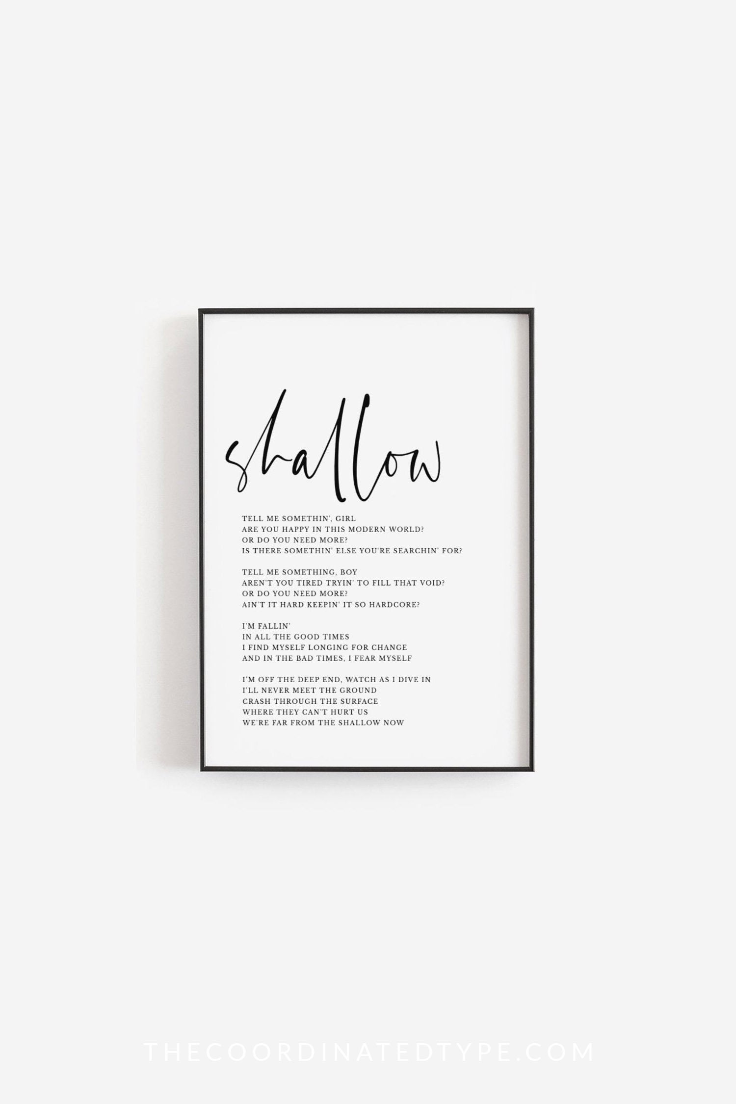 Duran Duran Ordinary World Black & White Guitar Song Lyric Music Print -  Red Heart Print