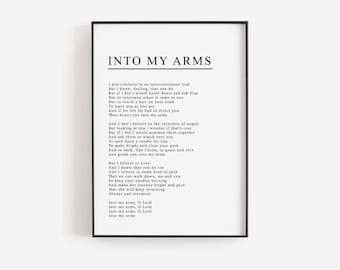 Song lyrics art, Nick Cave poster, Song template, Edit yourself quote, Your custom quote, Editable wall art, Minimal wall art, Into my arms