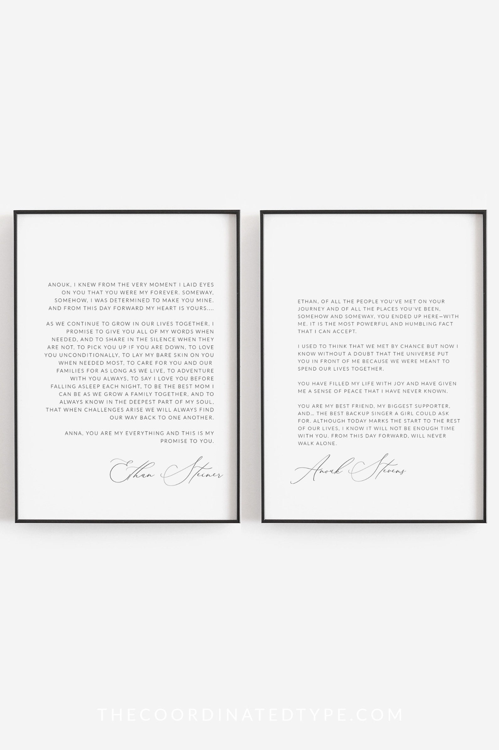 Wedding Vows Artwork - good anniversary gifts for parents