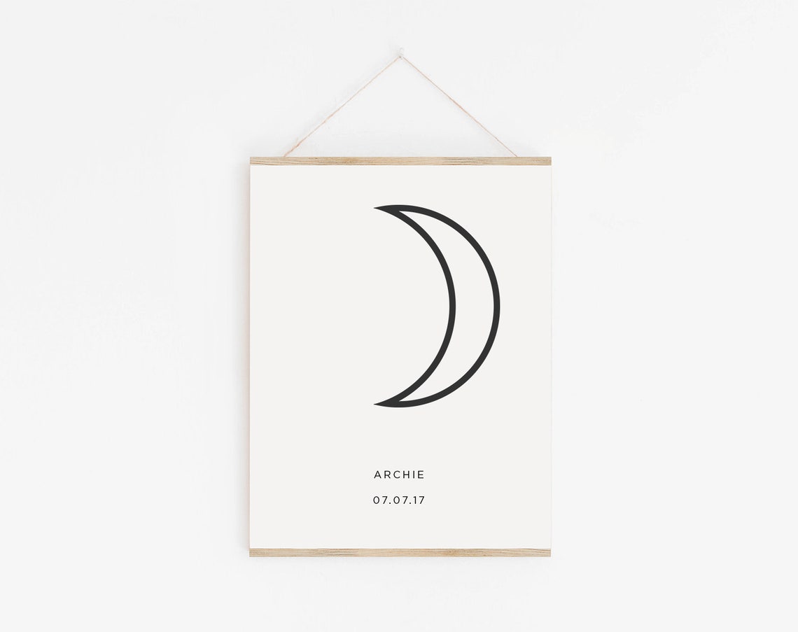 Moon Print TEMPLATE Moon Wall Art Moon Art Moon Poster Etsy