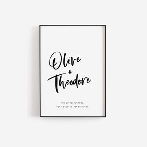 Personalised Valentine&#39;s gift, Valentines day gift, Couples gift, Unique wedding gift, Couples name print, Personalized print, Custom print