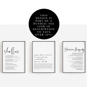 Song Lyrics Print, Song Lyrics Wall Art, Editable Print, Song Lyrics ...