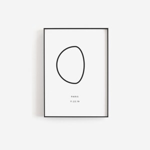 Custom location TEMPLATE, Location gift, Wedding location print, Moon location personalized, Location coordinates, Location print, Paris c31
