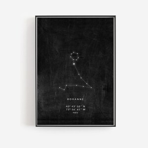 Vissen cadeau, Sterrenkaart, Vissen print cadeau, Gepersonaliseerd cadeau, Astrologie print, Dierenriem cadeau, Vissen sterrenbeeld print, Geboortenaam print