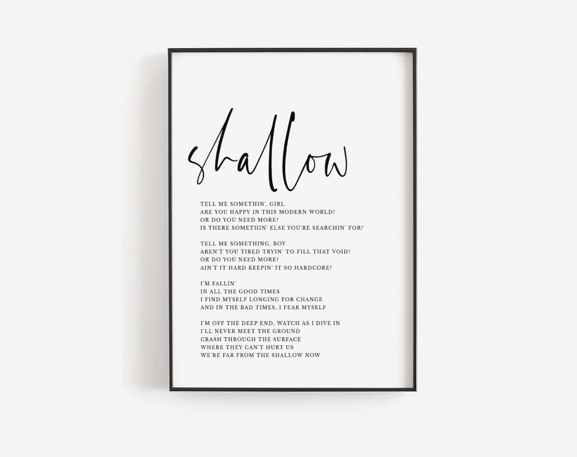 A star is born Song lyrics wall art Song lyrics art Song | Etsy