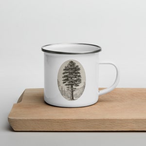 Giant Redwood Enamel Mug, Sequoia Mug, Redwood Tree Camping Mug