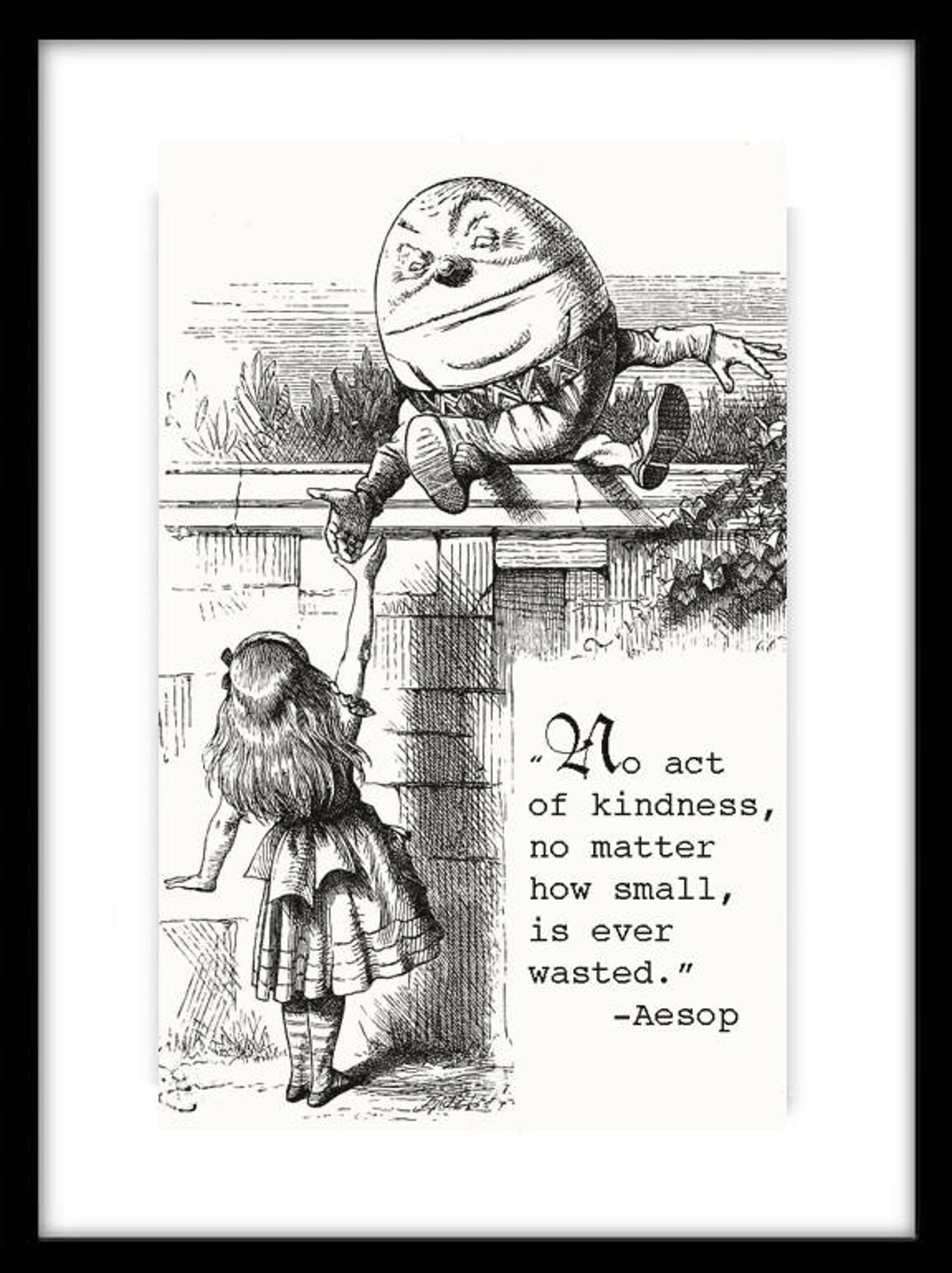 Humpty Dumpty Alice in Wonderland Vintage Print StoryBook | Etsy