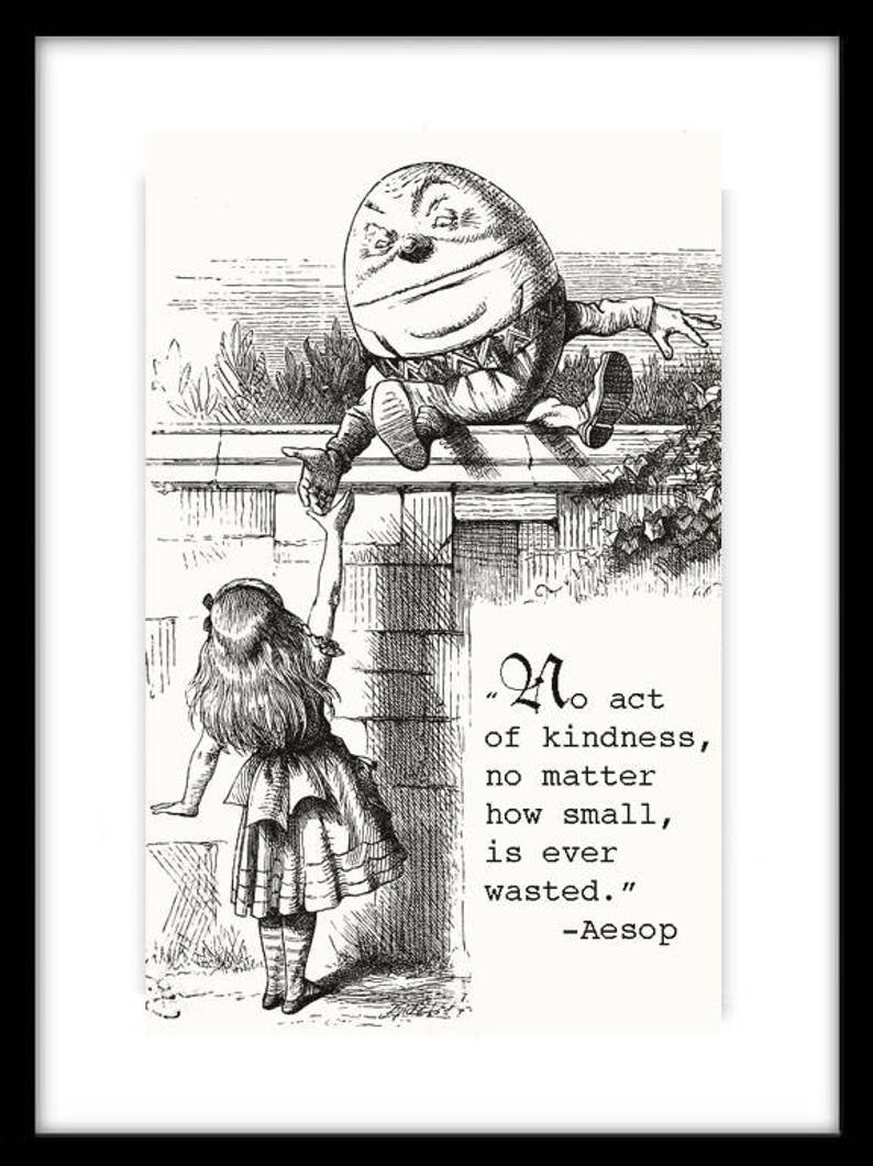 Humpty Dumpty Alice Au Pays Des Merveilles Humpty Dumpty Alice in Wonderland Vintage Print StoryBook | Etsy