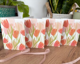 Tulips Mini Greeting Cards: A7 Note Cards, Pack of 4
