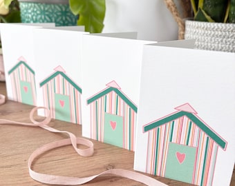 Beach Hut Mini Greeting Cards: A7 Note Cards, Pack of 4