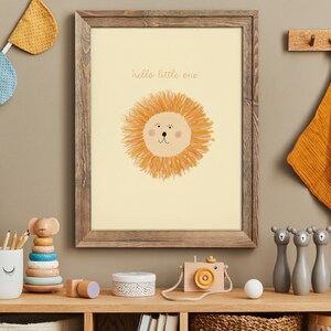 Lion Nursery Art: Hello Little One A4 Print (Digital Download)