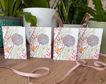 Allium Garden Mini Greeting Cards - Pack of 4