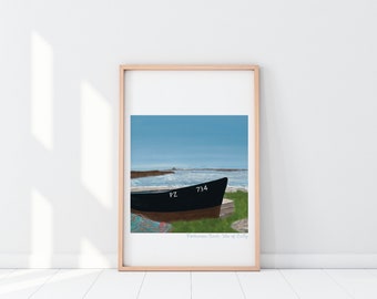 Porthcressa Beach Art Print: Isles of Scilly Coastal Artwork (Digital Download)