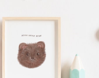 Little Bear Nursery Print: Cheerful Children's Wall Art (Digital Download)