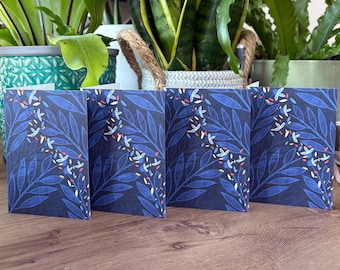 Midnight Garden Mini Greeting Cards - A7 Note Cards, Pack of 4