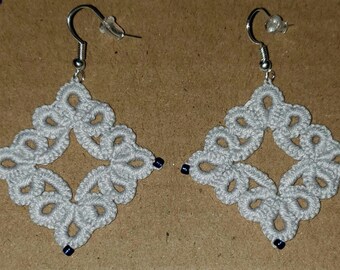 Beaded Square Earrings