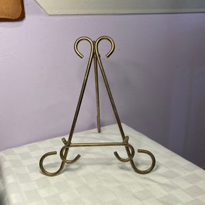 Plate Stand, Easel, Brass
