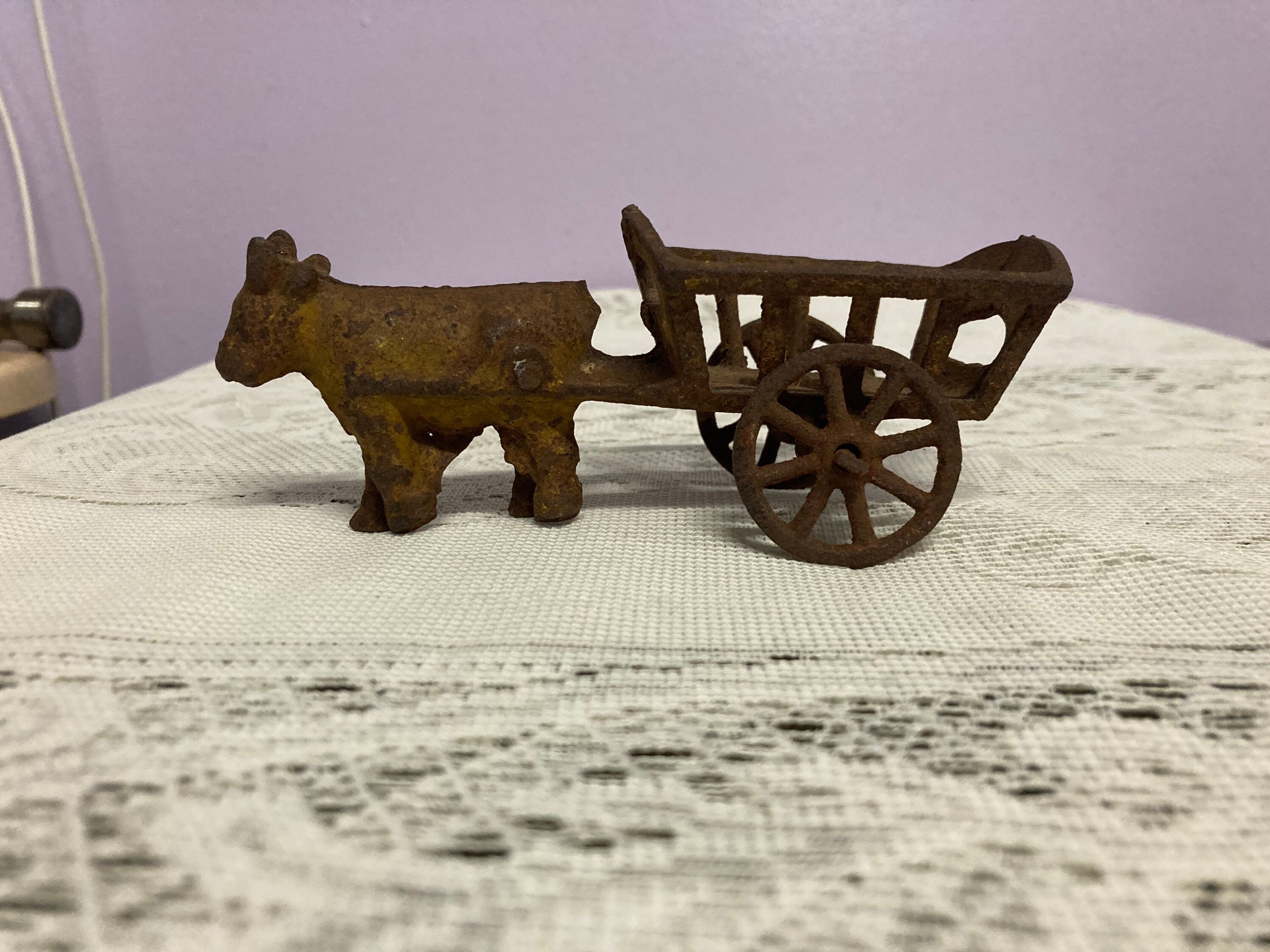 Rare Antique Cast Iron Donkey Pulling Cart 1910s Etsy