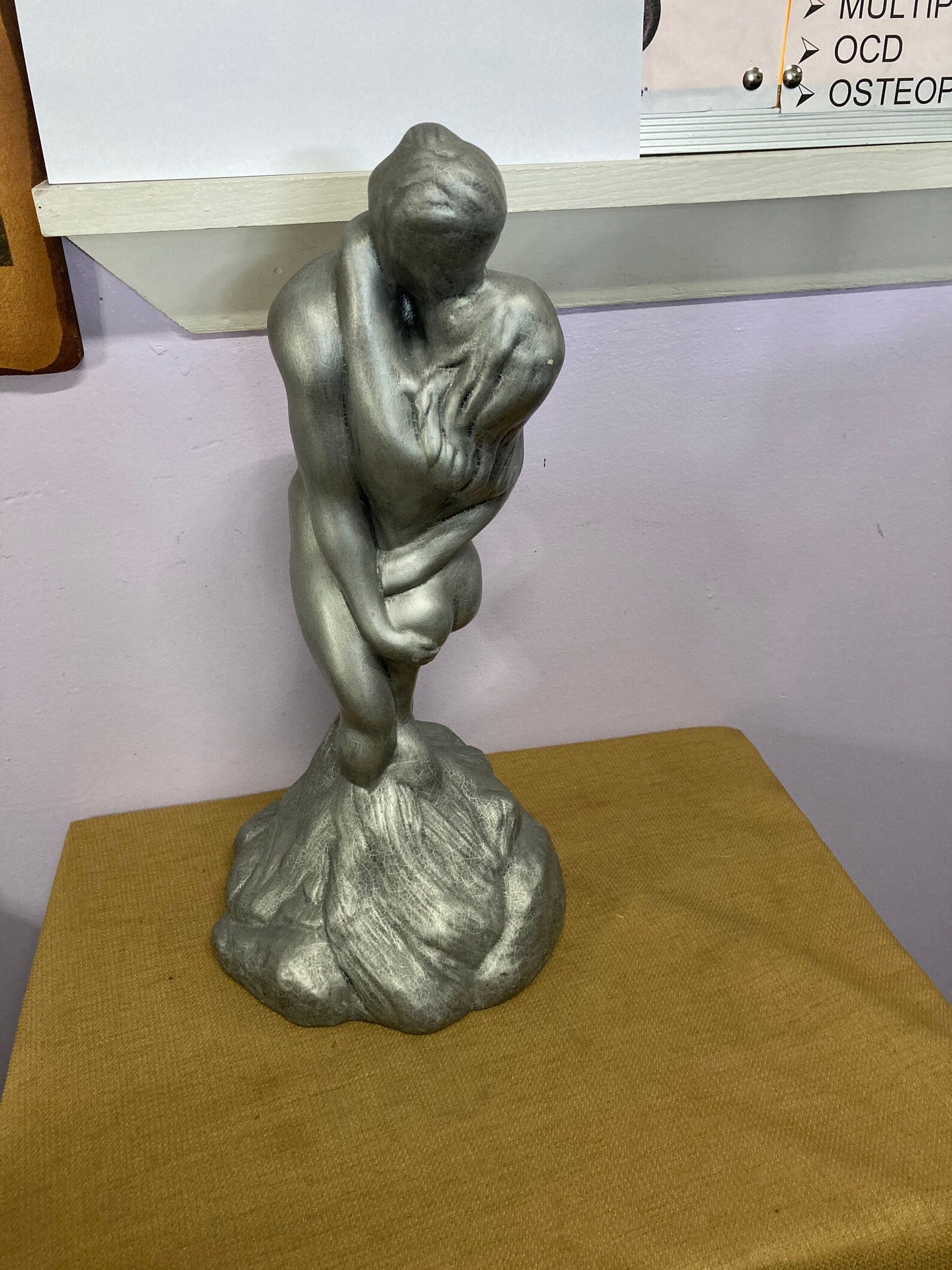 Vintage Man and Woman Embracing Kissing Nude Ceramic Statue | Etsy
