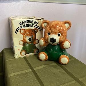 Ceramic Bear Coin Bank