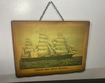 Vintage Takehiko Seki .999 Sterling Silver Clipper Ship Art in