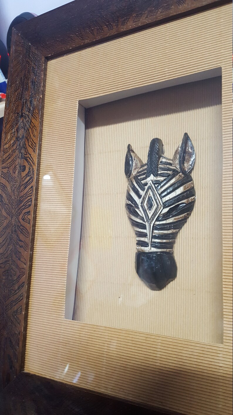 Zebra Shadowbox Picture Etsy