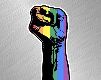 Pride Fist Flag Vinyl Decal Sticker Car truck LGBTQ