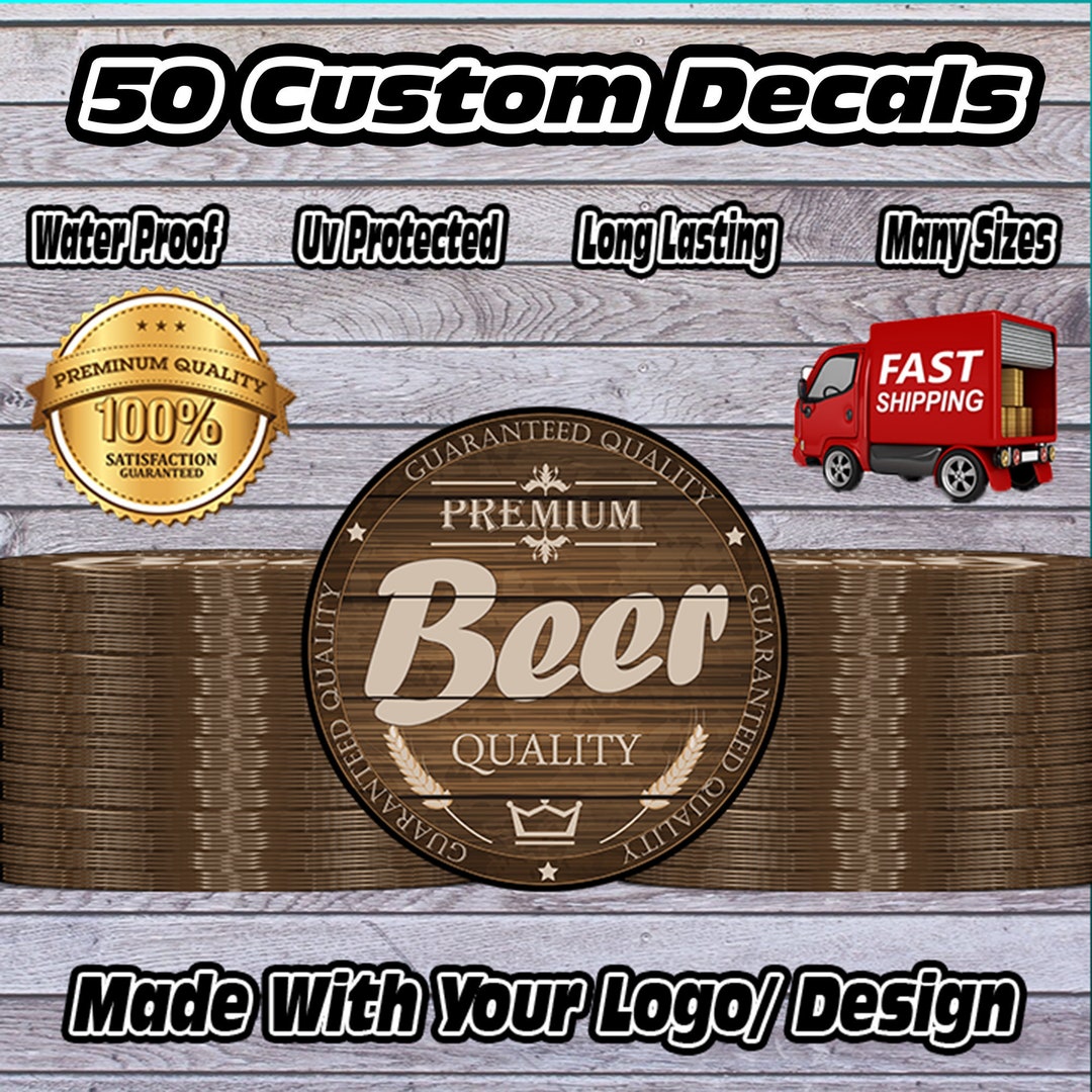 50 custom printed vinyl decals concerts festivals buisness parties