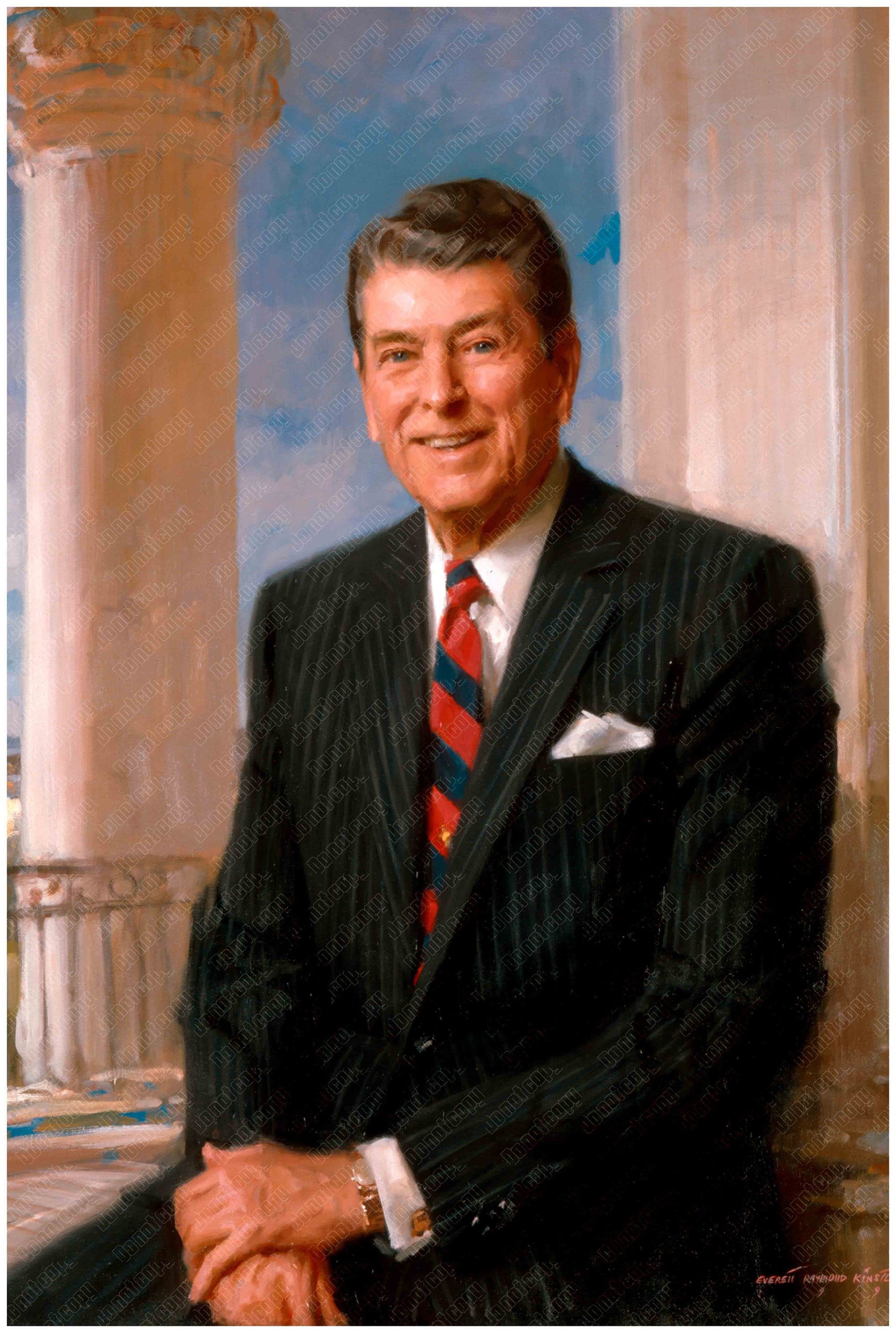 US President Ronald Reagan Portrait Painting Fine Art Print | Etsy