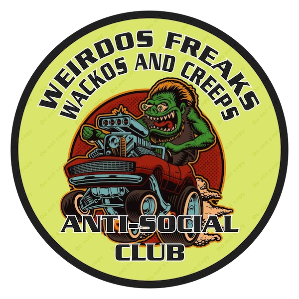 Weirdos Freaks Vintage Style Vinyl Decal Sticker Hot Rod Rat Rod Motorcycle Fink