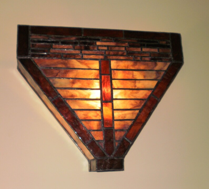 Handmade Stained Glass Wall Sconce Light Etsy