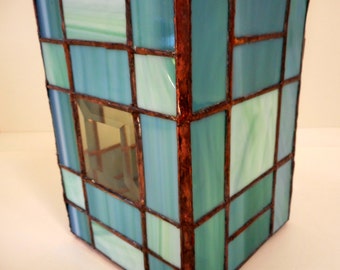 Handmade Stained Glass Candle Holder Box