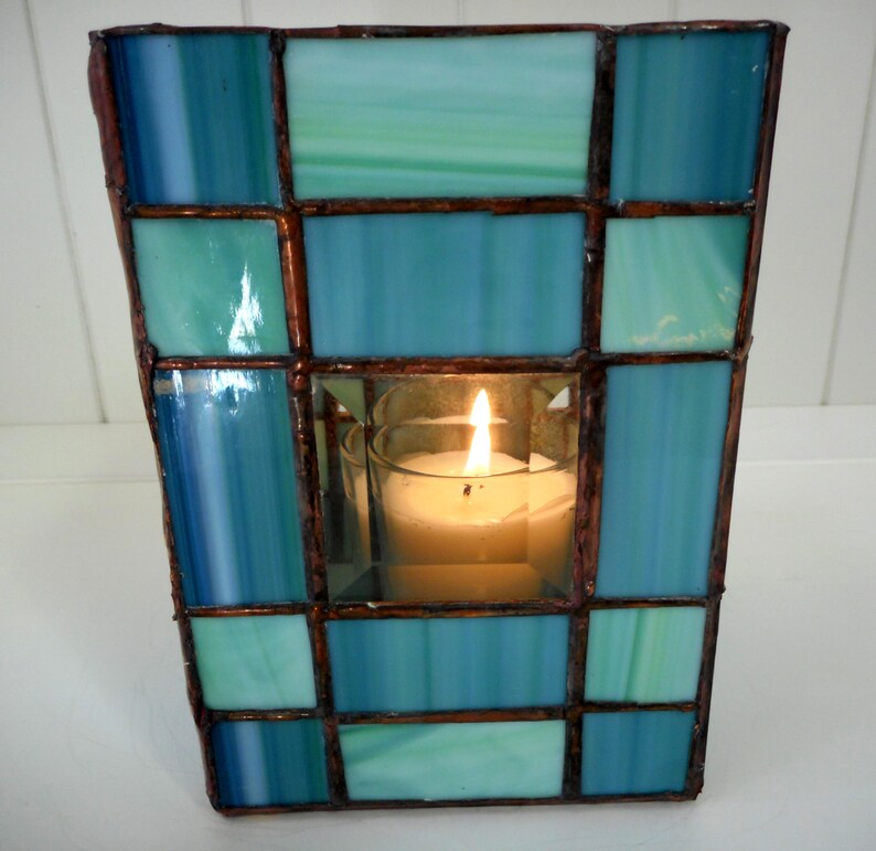 Handmade Stained Glass Candle Holder Box Etsy Canada