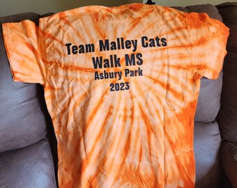 Tie Dye Orange Multiple Sclerosis Awareness Adult T-Shirt