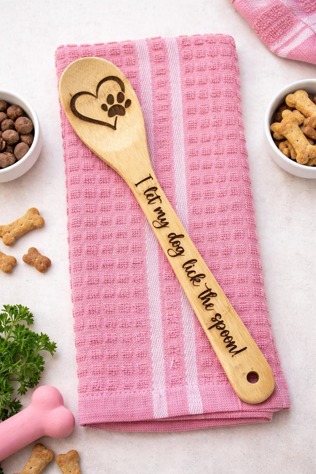Funny Dog Lover Wooden Spoon – Engraved Kitchen Spoon – Pet Mom Gift – Novelty Dog Kitchen Utensil product image
