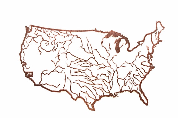 Blank United States Map With Rivers Map Of US Lakes Rivers Mountains