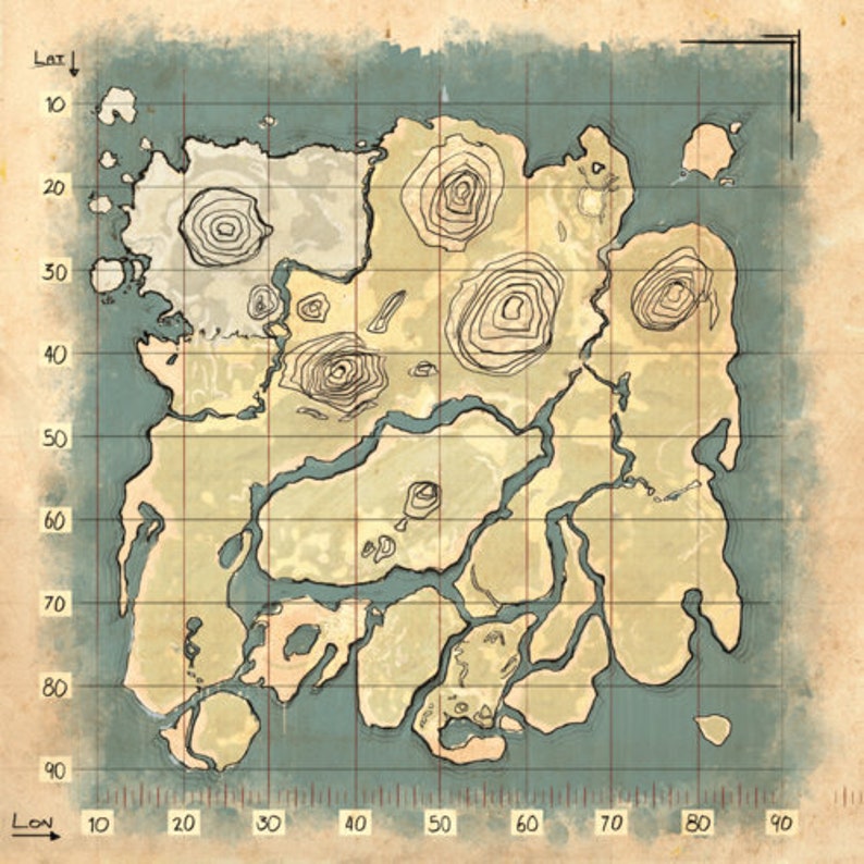 Ark Survival Evolved Map Inspirado Christmas Holiday Etsy