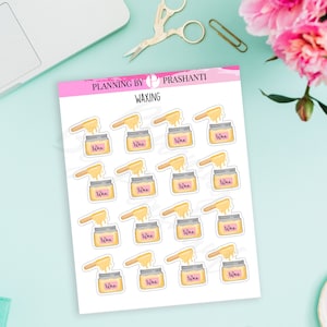 Waxing Functional Planner Stickers, Beauté, Salon - Erin Condren Planificateurs, Autocollants planificateur de cahiers, Bullet Journals, Personal Planner