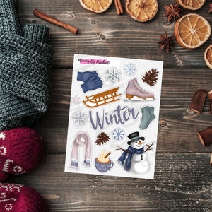 Winter Stickers, Snow, Cold, Cosy, Seasonal - For Planners, Bullet Journals, Scrapbooks, Traveler’s Notebooks
