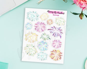 Fireworks Stickers - Celebration, New Year’s, Fourth of July, Holidays - For Planners, Bullet Journal, Scrapbooks, Junk Journals